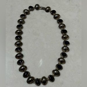 Vintage Silver Black Metal Necklace MCM